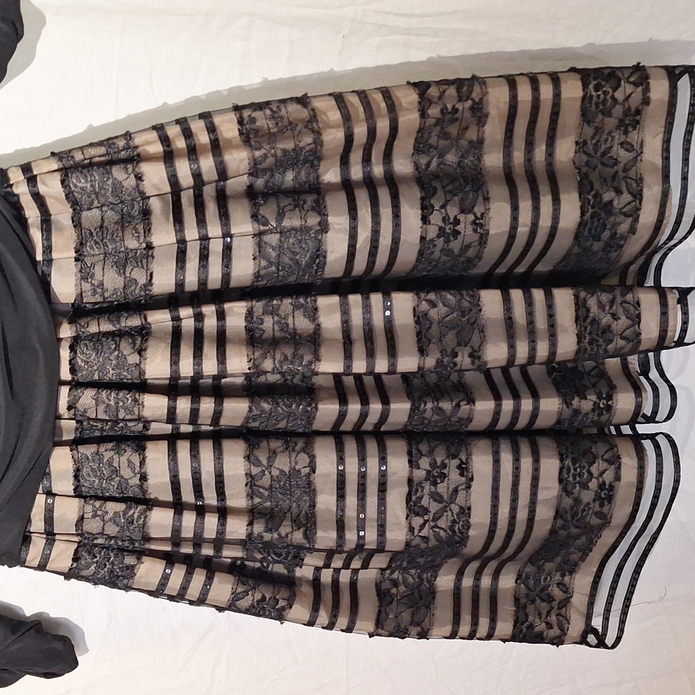Black Formal Midi Dress, Sequins, Embroidered, Jessica Howard Sz 12, NWOT - Picture 3 of 14